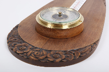 BAROMÈTRE BOIS SCULPTÉ<br>RECONDITIONNÉ